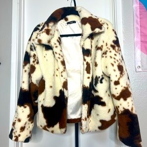 Women’s Cow Print fur jacket